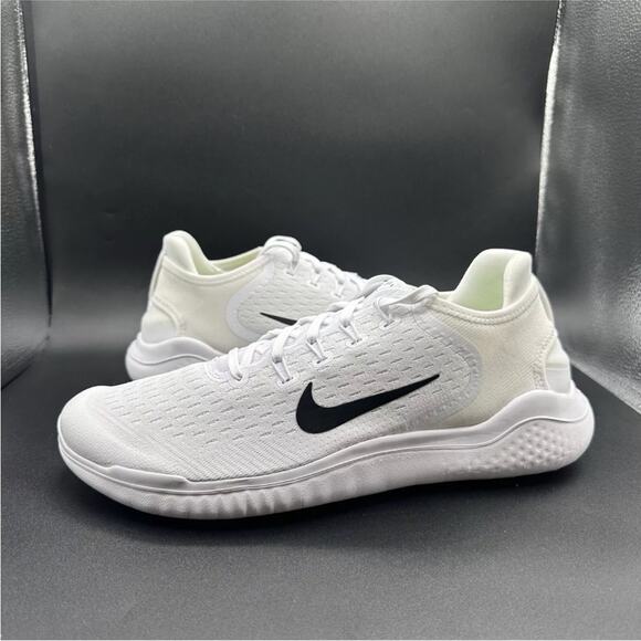 Nike Free RN 2018 Running Shoes White/Black (942836-100) Men's Size 9.5 - Picture 2 of 5